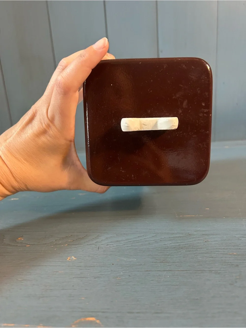 Cream and Brown Dog Treat Canister – 'Treats' Storage Container